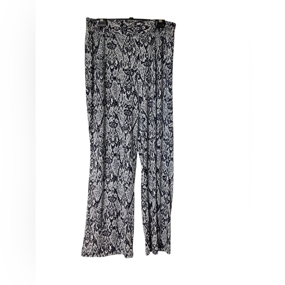 IMAN Navy Blue and White Wide Leg Pants